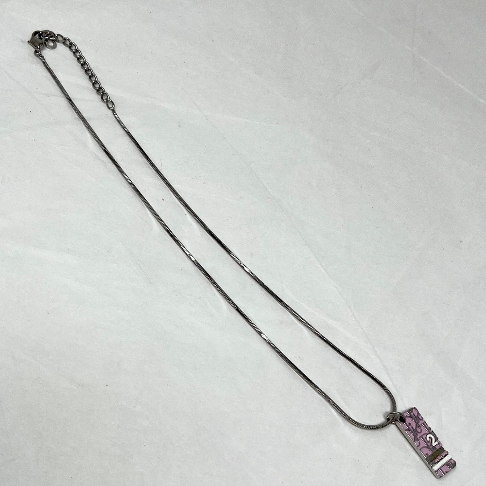 DIOR Trotter #2 Pink and Silver Pendant Necklace - Picture 5 of 7